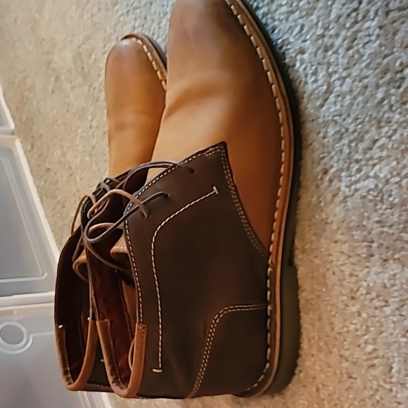 Steve Madden Harsen 561 Mens Brown Leather Lace Up Ankle Chukka Boots 10.5 - Picture 1 of 4